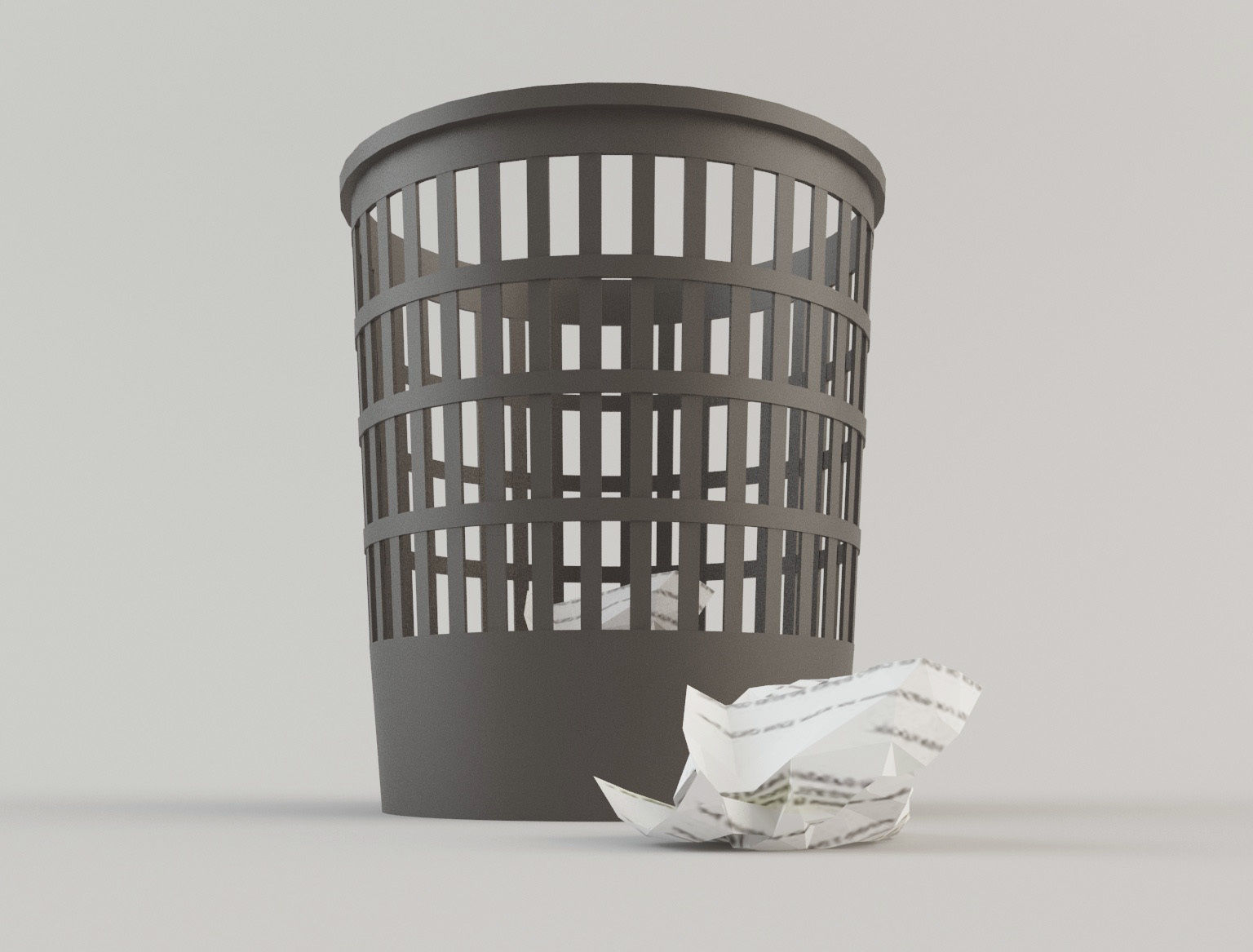 Paper bin 1 Lowpoly Low-poly 3D model_2