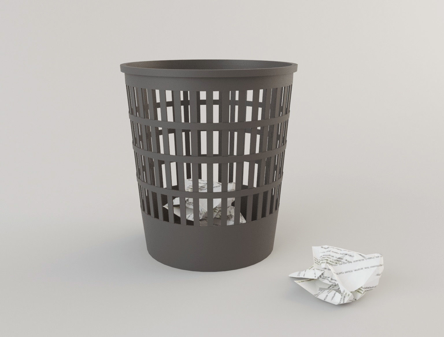 Paper bin 1 Lowpoly Low-poly 3D model_3