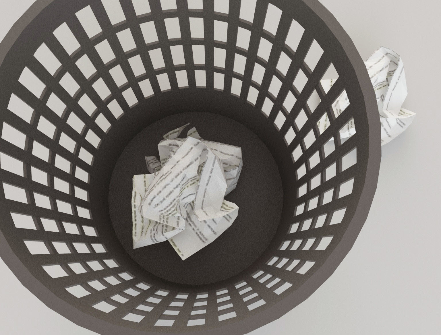 Paper bin 1 Lowpoly Low-poly 3D model_4