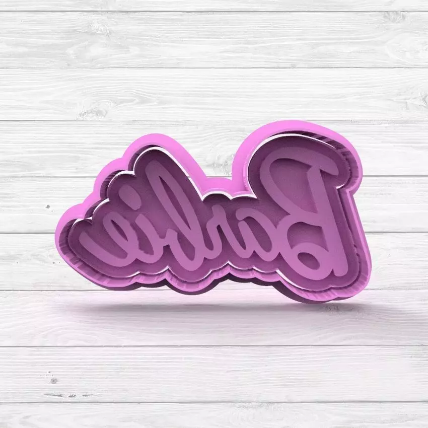 Barbie Logo Cookie Cutter STL 3D print model_0
