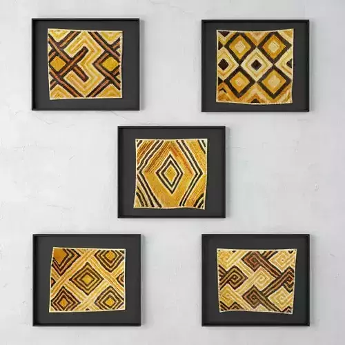 Kuba Shoowa Grass Textile Framed 3D model