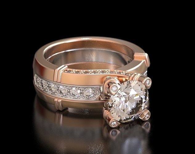 Stylish collapsible ring with two metals 470 3D print model