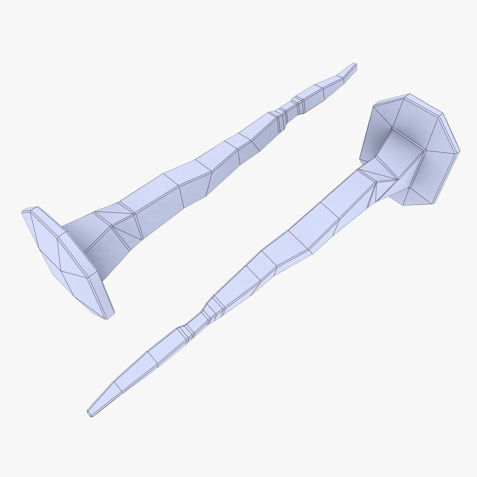 Old Nail Low-poly 3D model_3