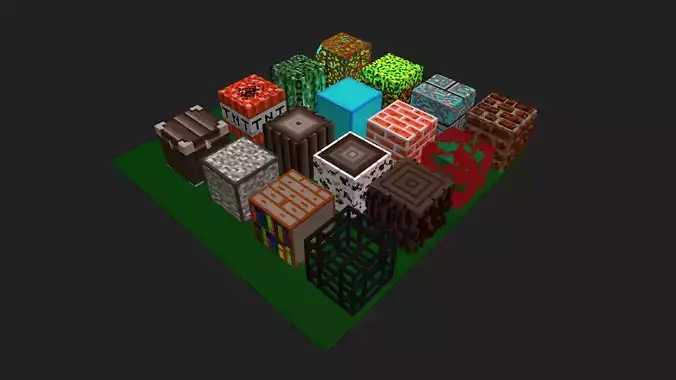 Cube voxel Free low-poly 3D model