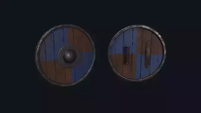 Stylized Medieval Shield - Round Shield - Wooden Shield