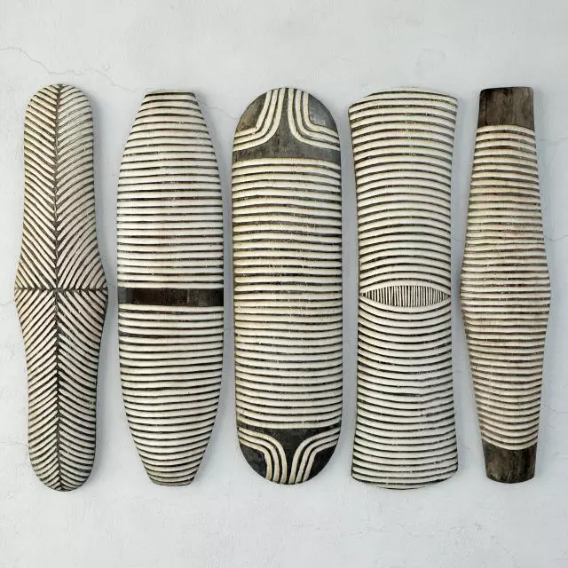 Zulu Elongated Shields 3 3D model_0