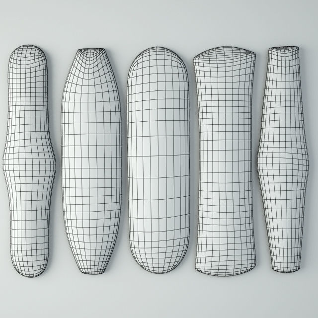 Zulu Elongated Shields 3 3D model_2