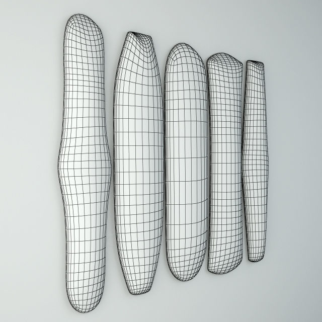 Zulu Elongated Shields 3 3D model_4