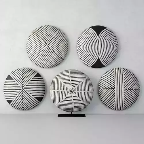 Zulu Round Shields 2 3D model