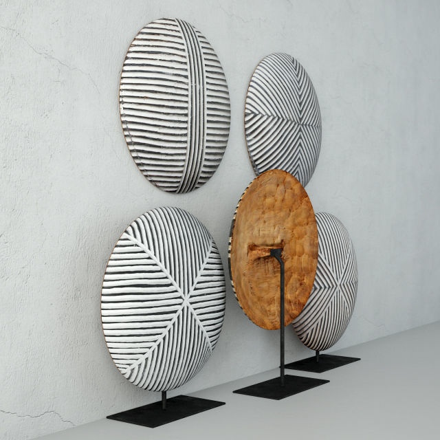 Zulu Round Shields 4 3D model_5