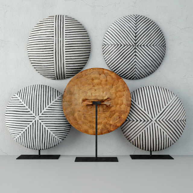 Zulu Round Shields 4 3D model_3