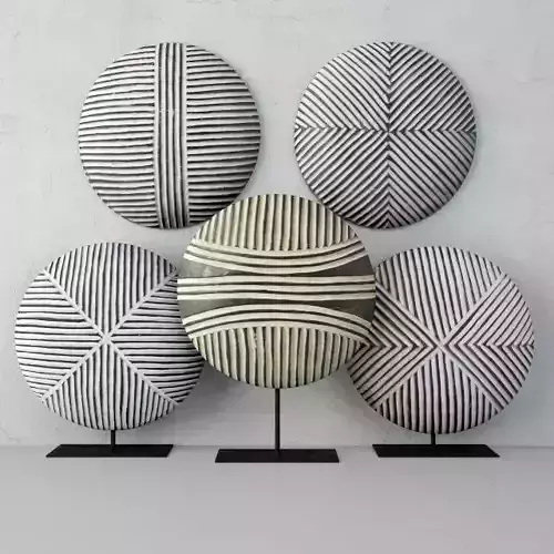 Zulu Round Shields 4 3D model