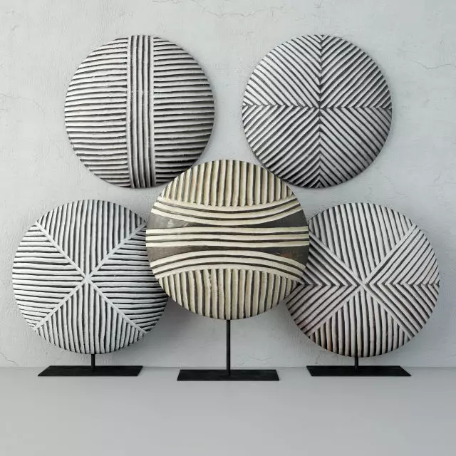 Zulu Round Shields 4 3D model_0