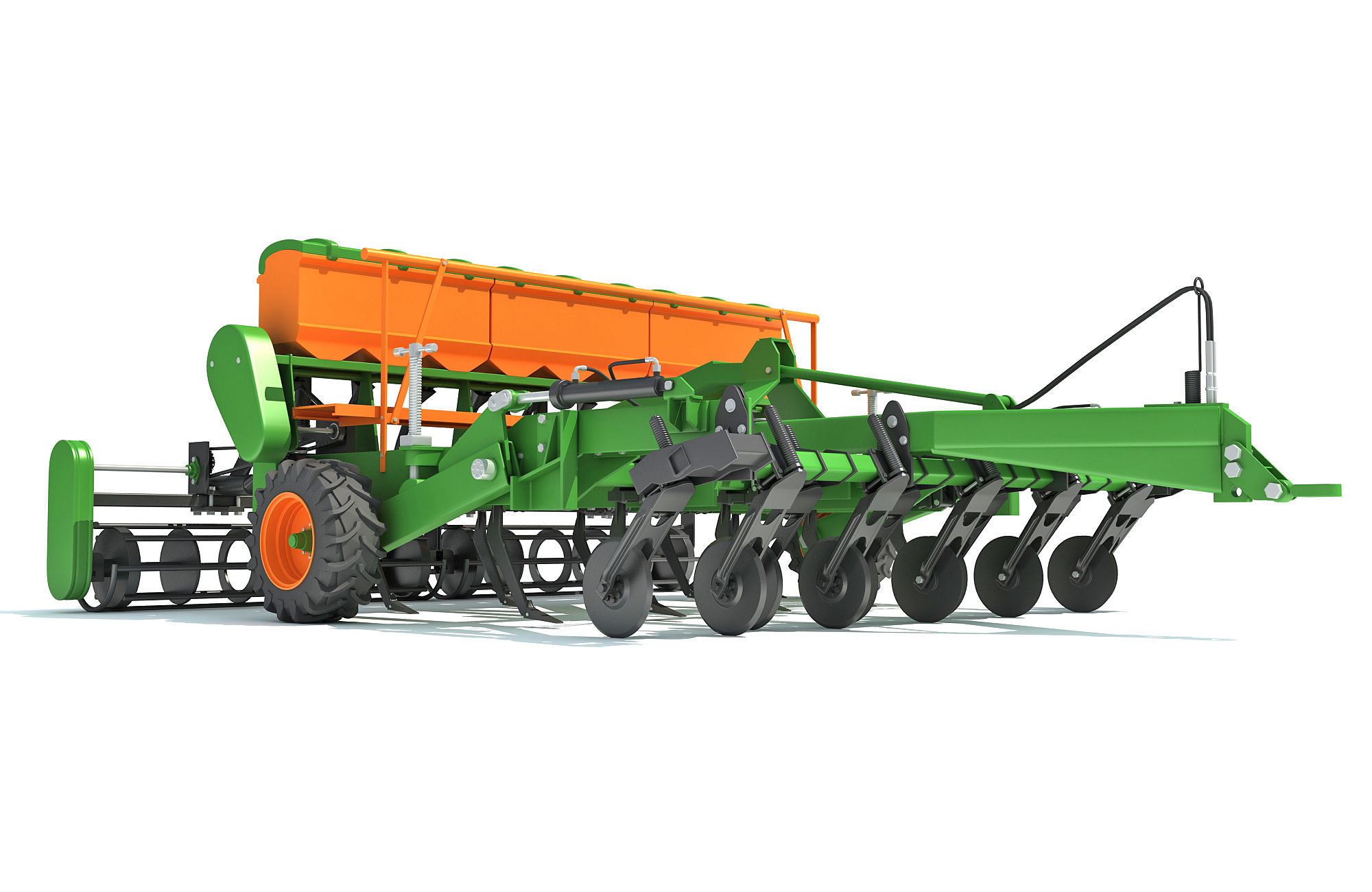 Seed Drill Disc Harrow 3D model_9