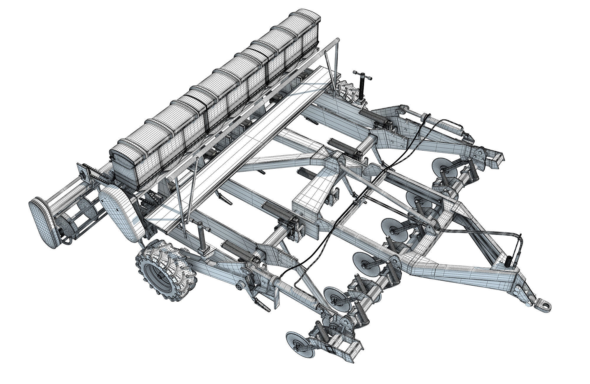 Seed Drill Disc Harrow 3D model_17