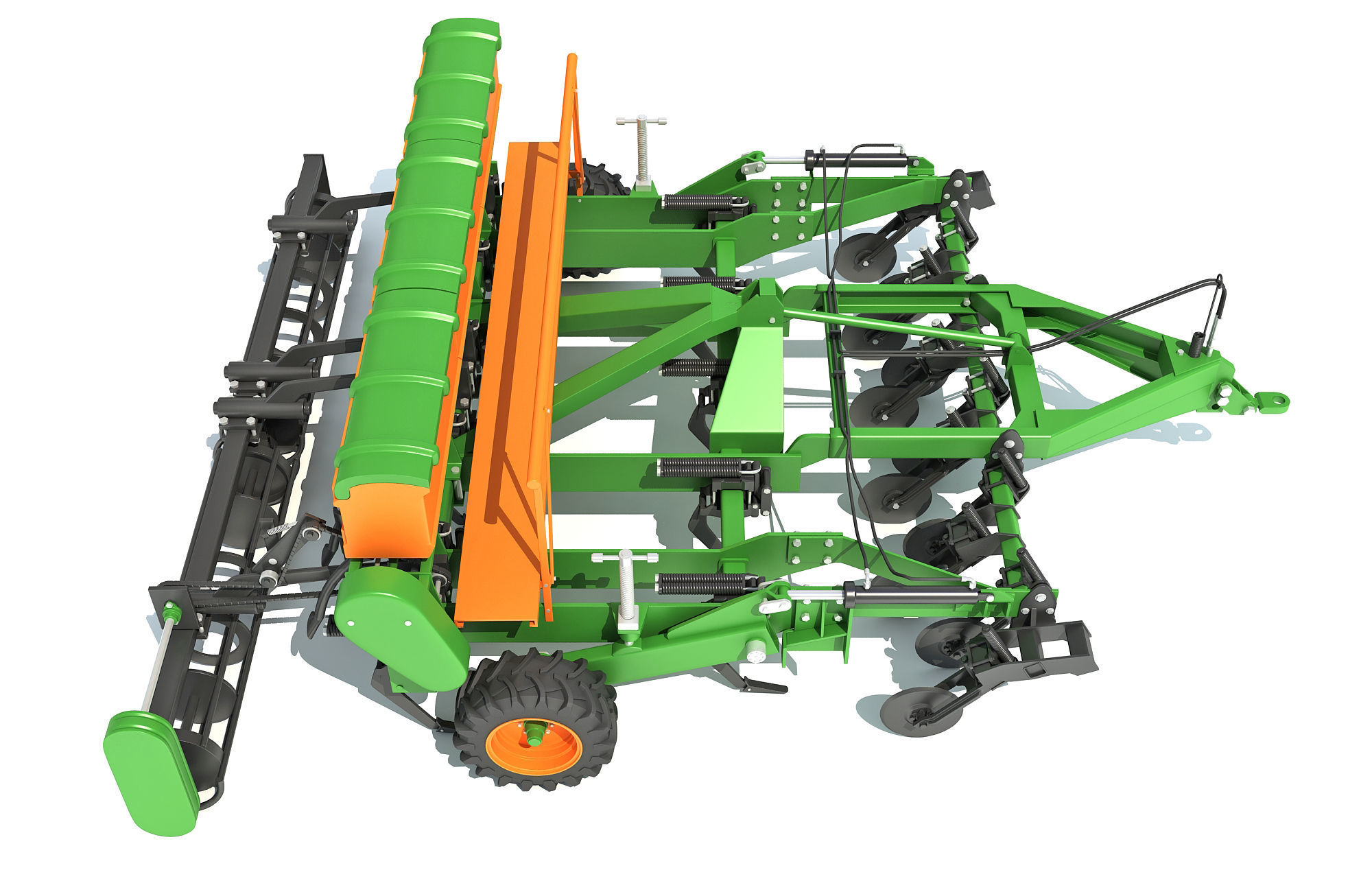 Seed Drill Disc Harrow 3D model_8