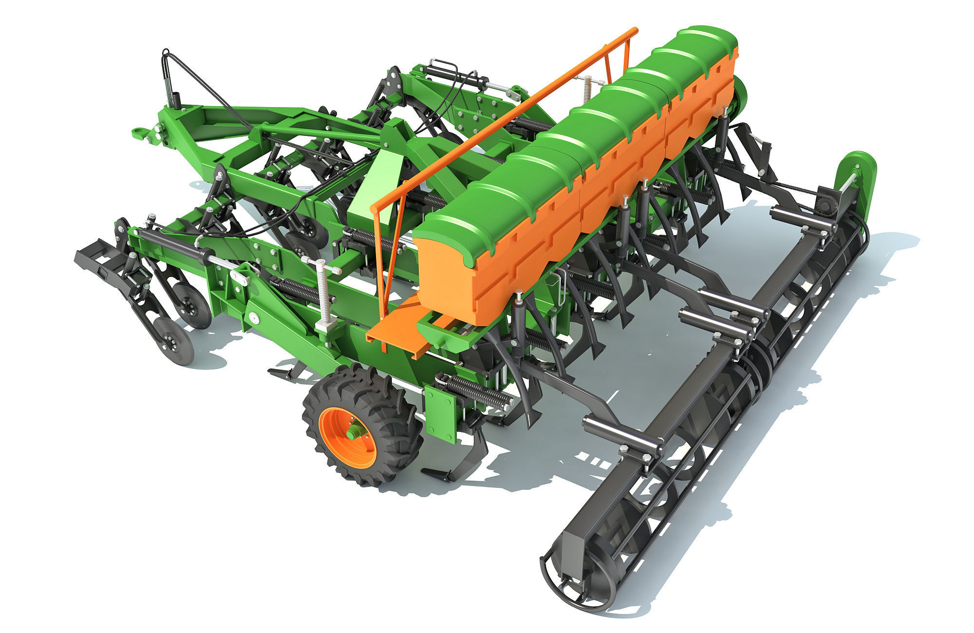 Seed Drill Disc Harrow 3D model_3