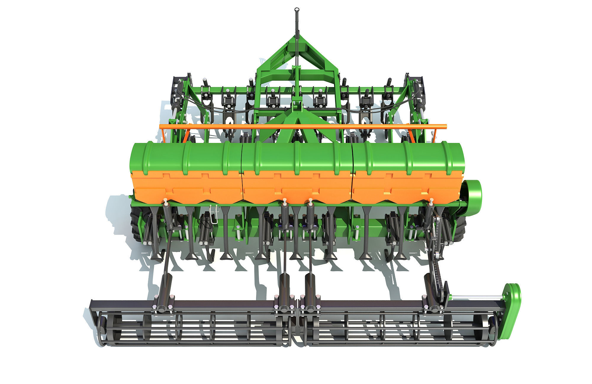 Seed Drill Disc Harrow 3D model_4