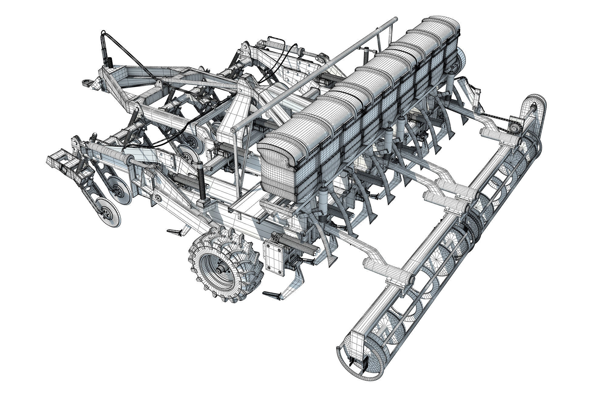 Seed Drill Disc Harrow 3D model_15