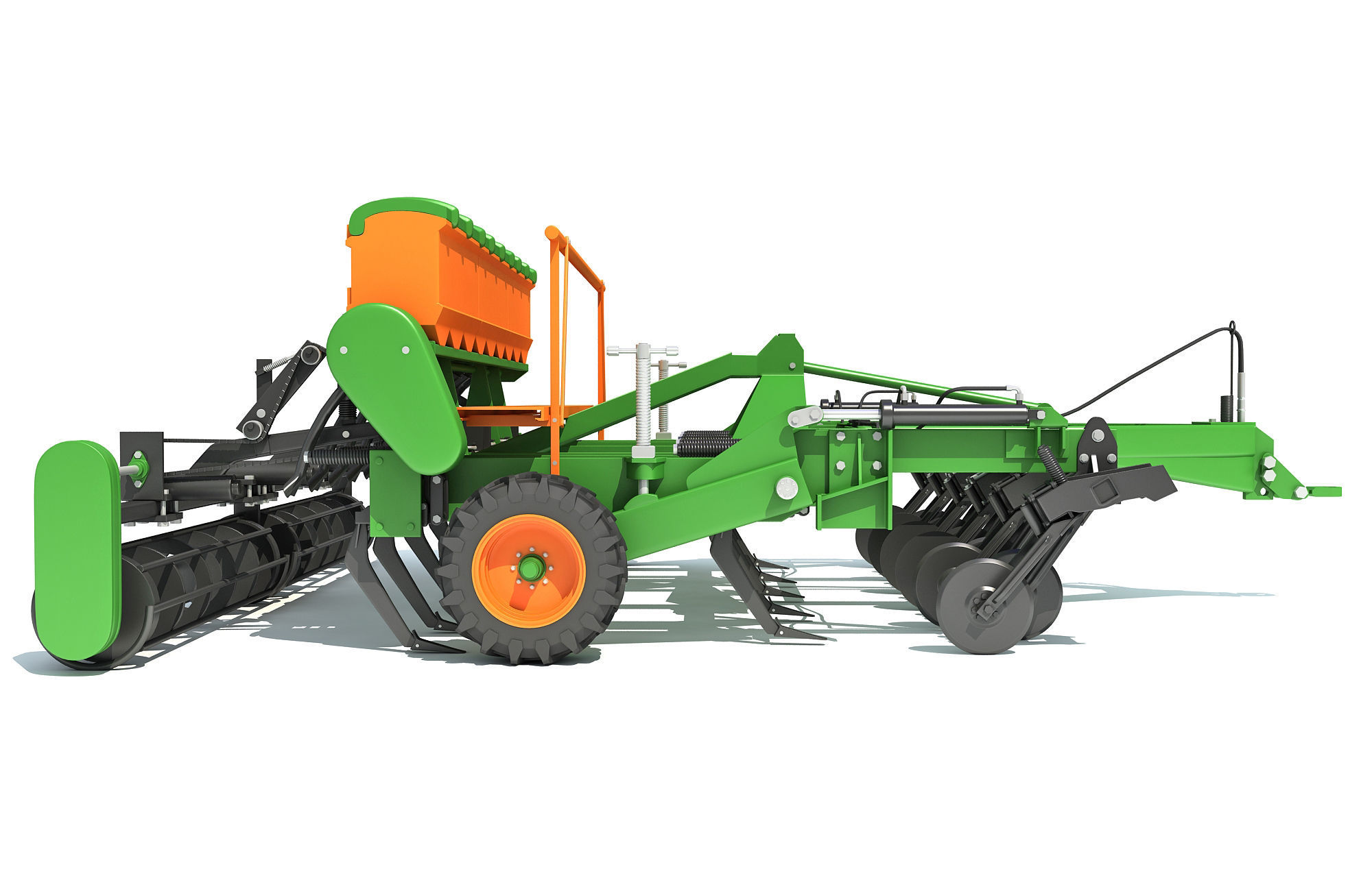 Seed Drill Disc Harrow 3D model_7