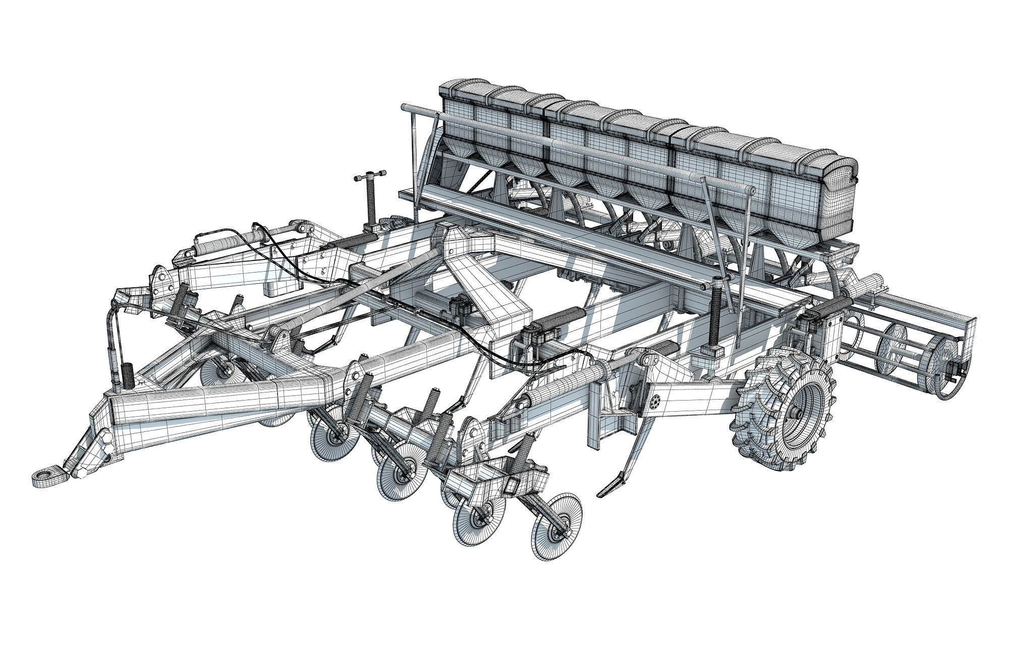 Seed Drill Disc Harrow 3D model_14