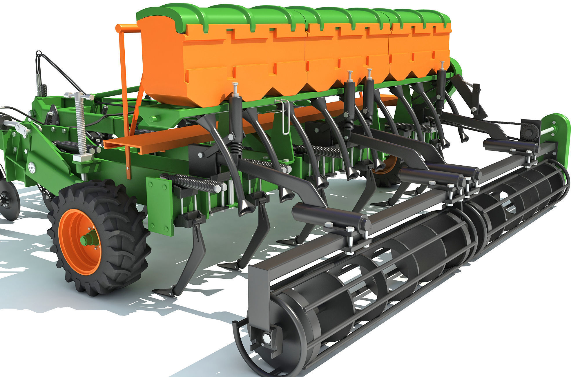 Seed Drill Disc Harrow 3D model_12