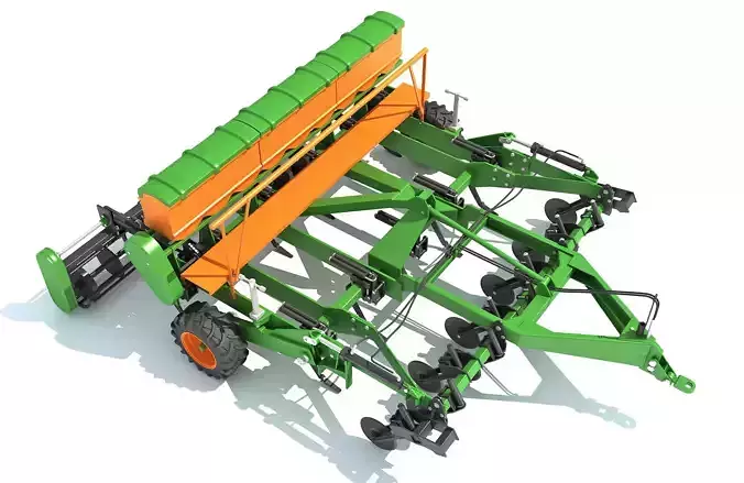 Seed Drill Disc Harrow 3D model
