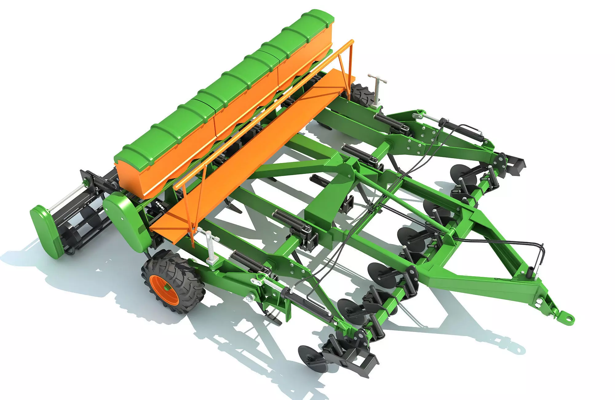 Seed Drill Disc Harrow 3D model_0