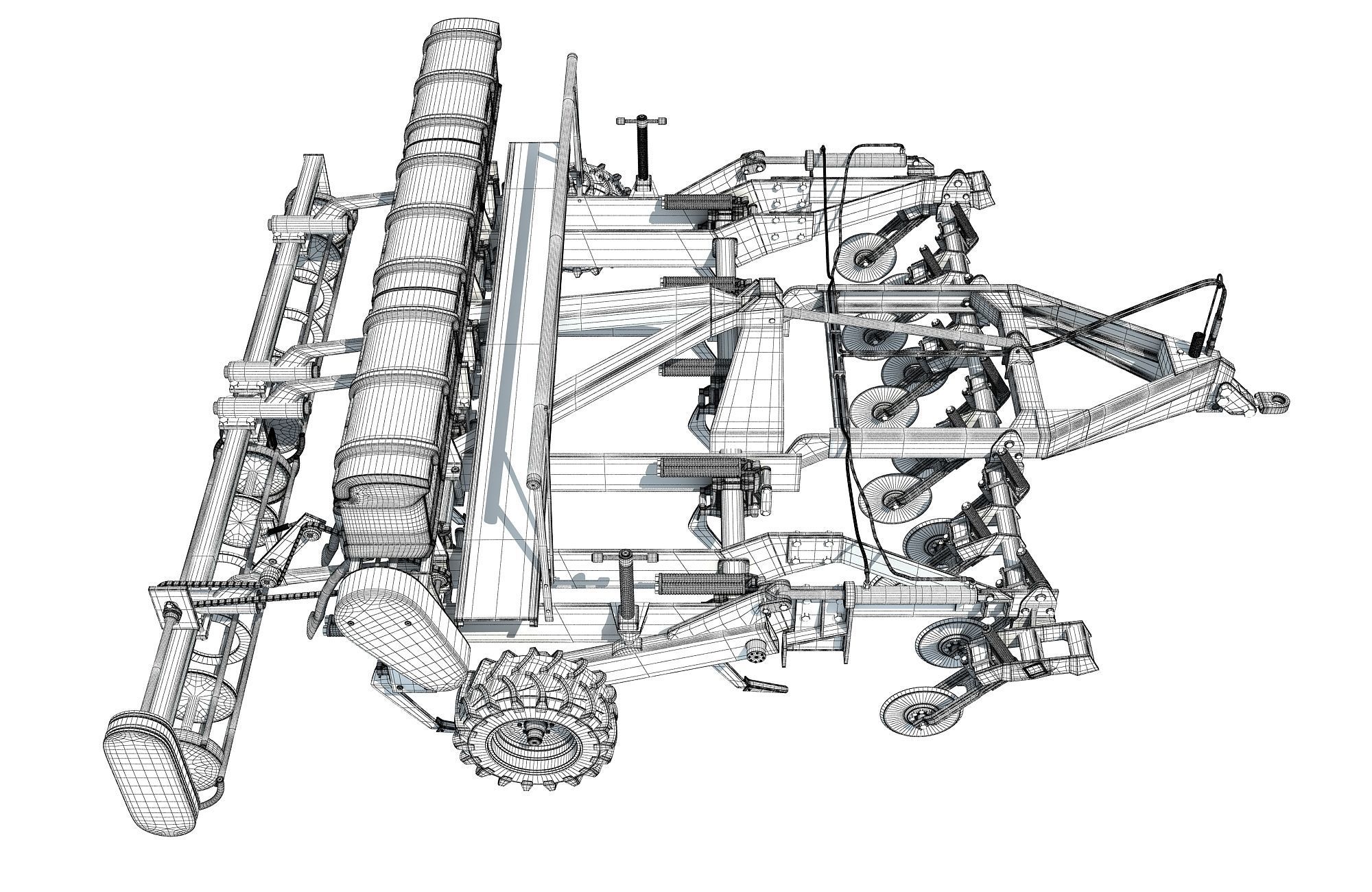 Seed Drill Disc Harrow 3D model_16
