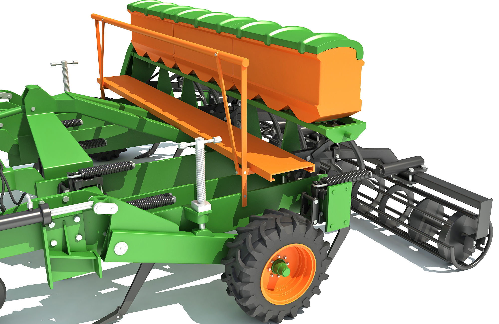 Seed Drill Disc Harrow 3D model_11
