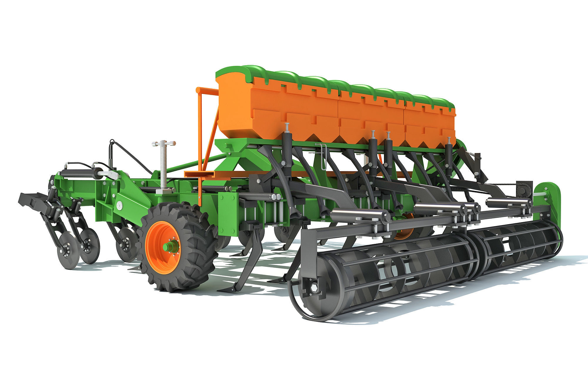 Seed Drill Disc Harrow 3D model_5