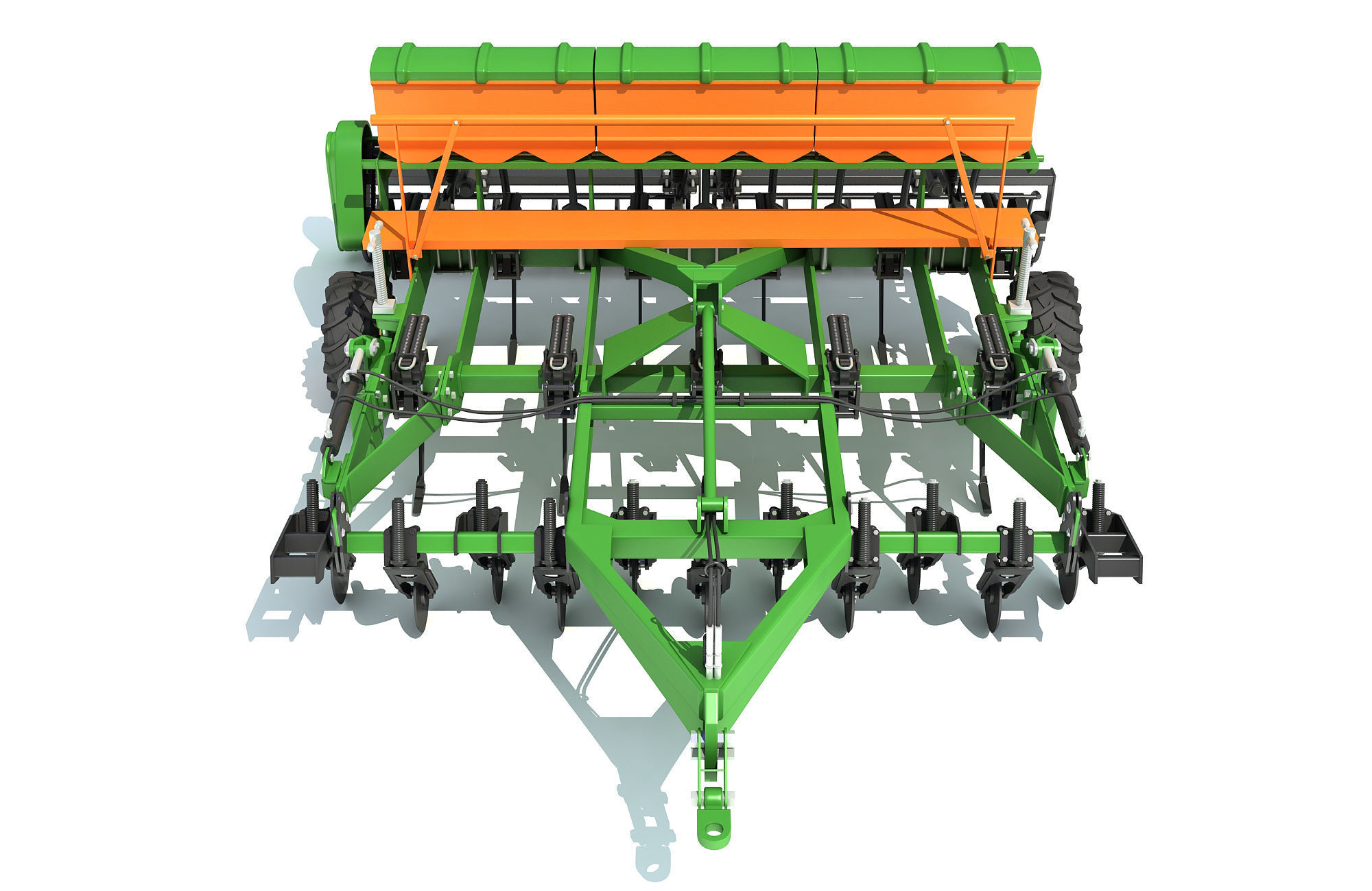 Seed Drill Disc Harrow 3D model_10