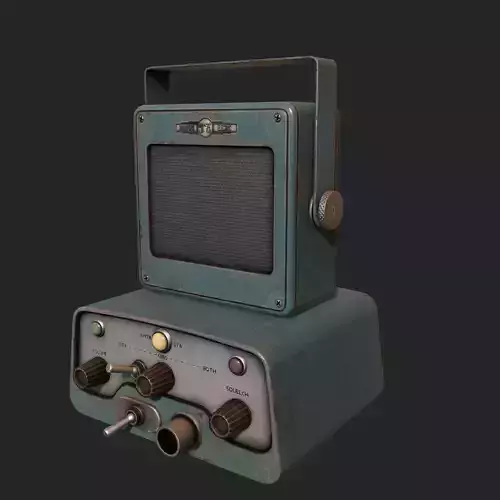 Vintage Police Scanner  Low-poly 3D model