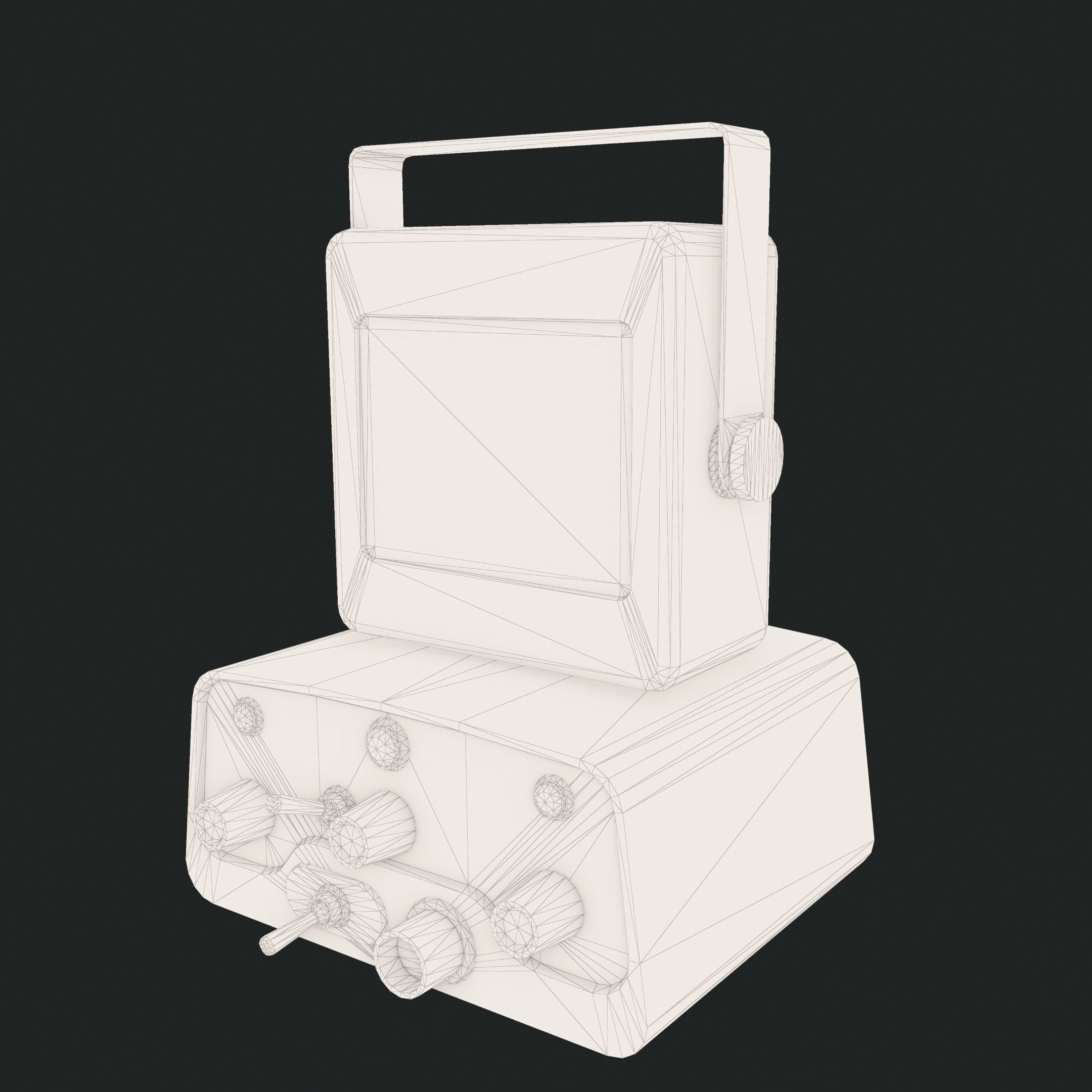 Vintage Police Scanner Low-poly 3D model_3