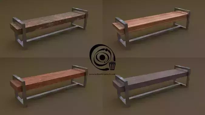 Bench 20 4in1 - 4 Texture 1 Model Low-poly 3D model