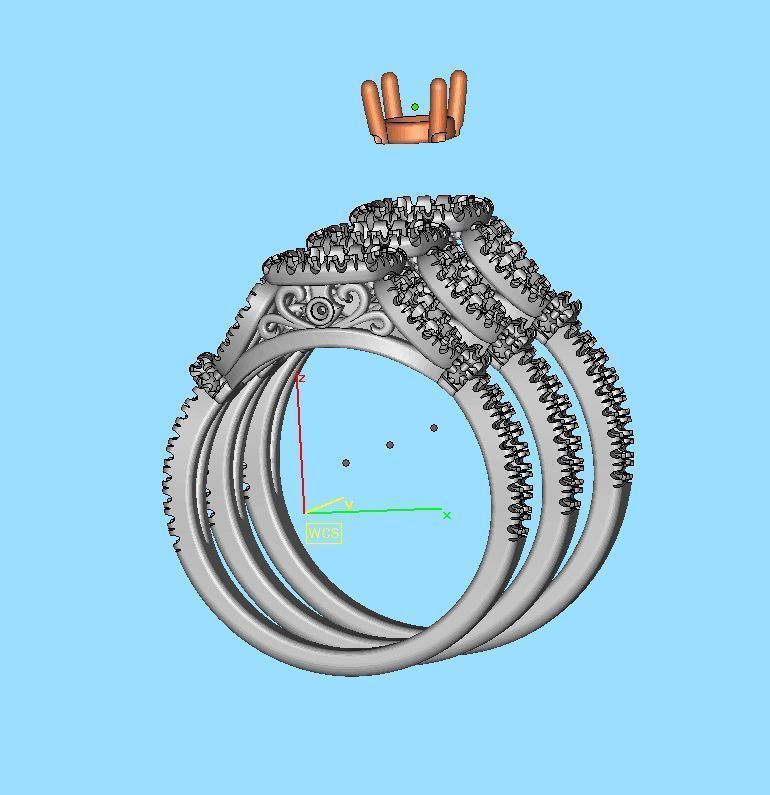 Petite  Cushion Halo ring 3dmodel with 5mm round stone 3D print model_31