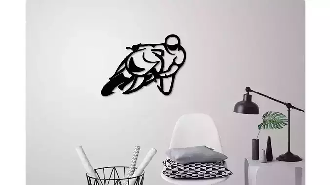 Motorbike racer wall decoration 