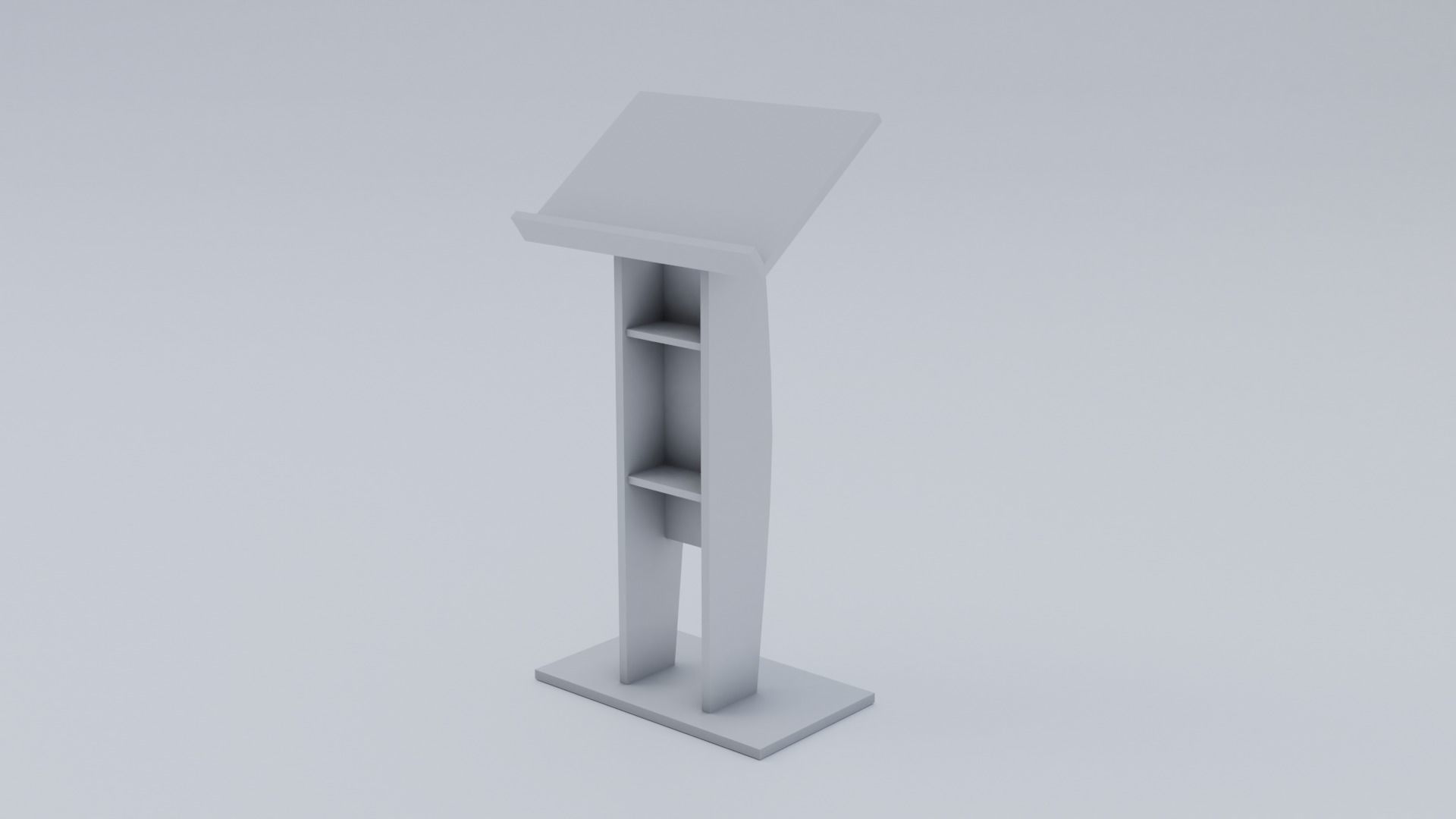 Lectern - Pulpit Low-poly 3D model_19
