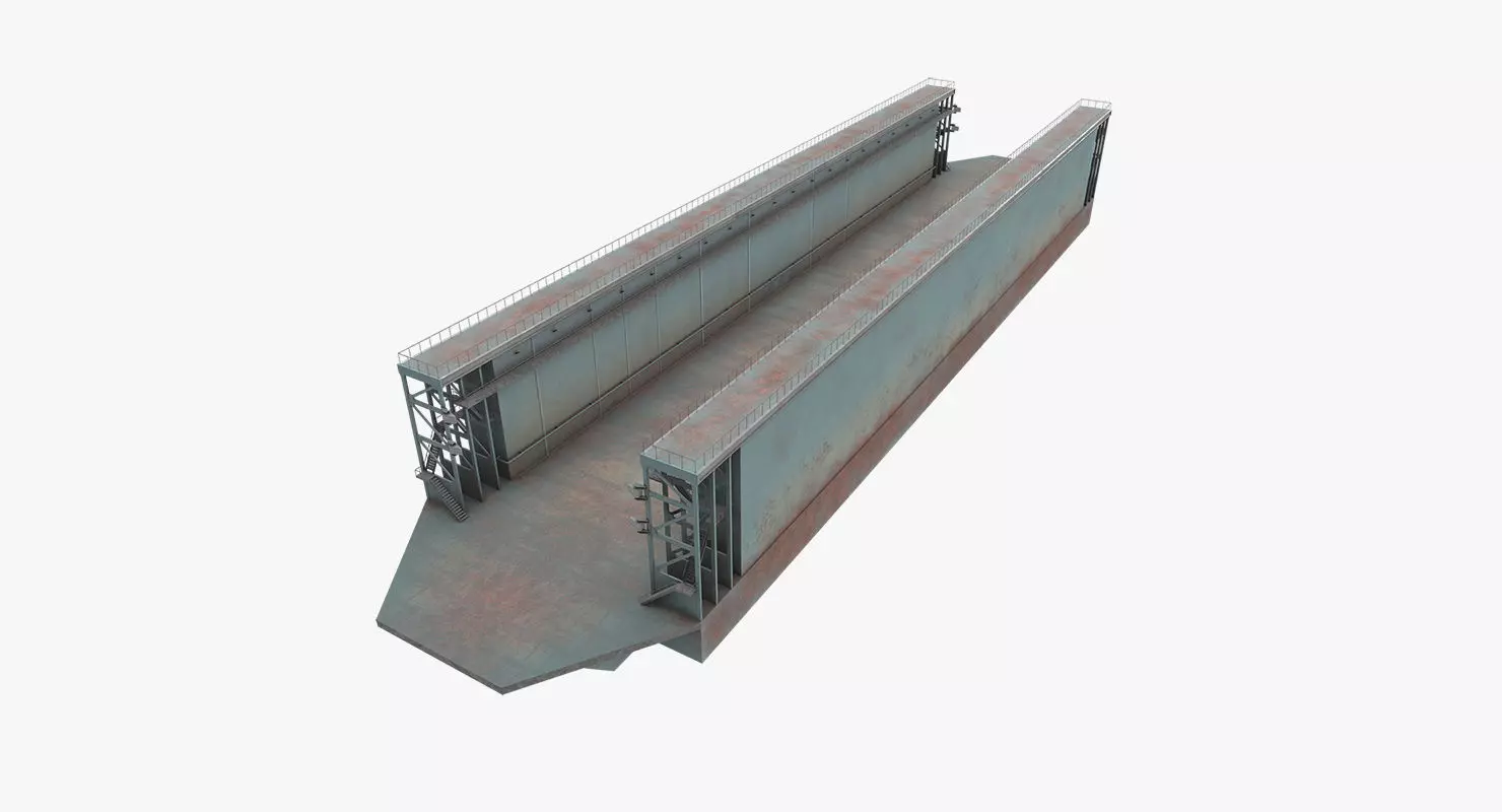 Floating Dock 2 Low-poly 3D model_0