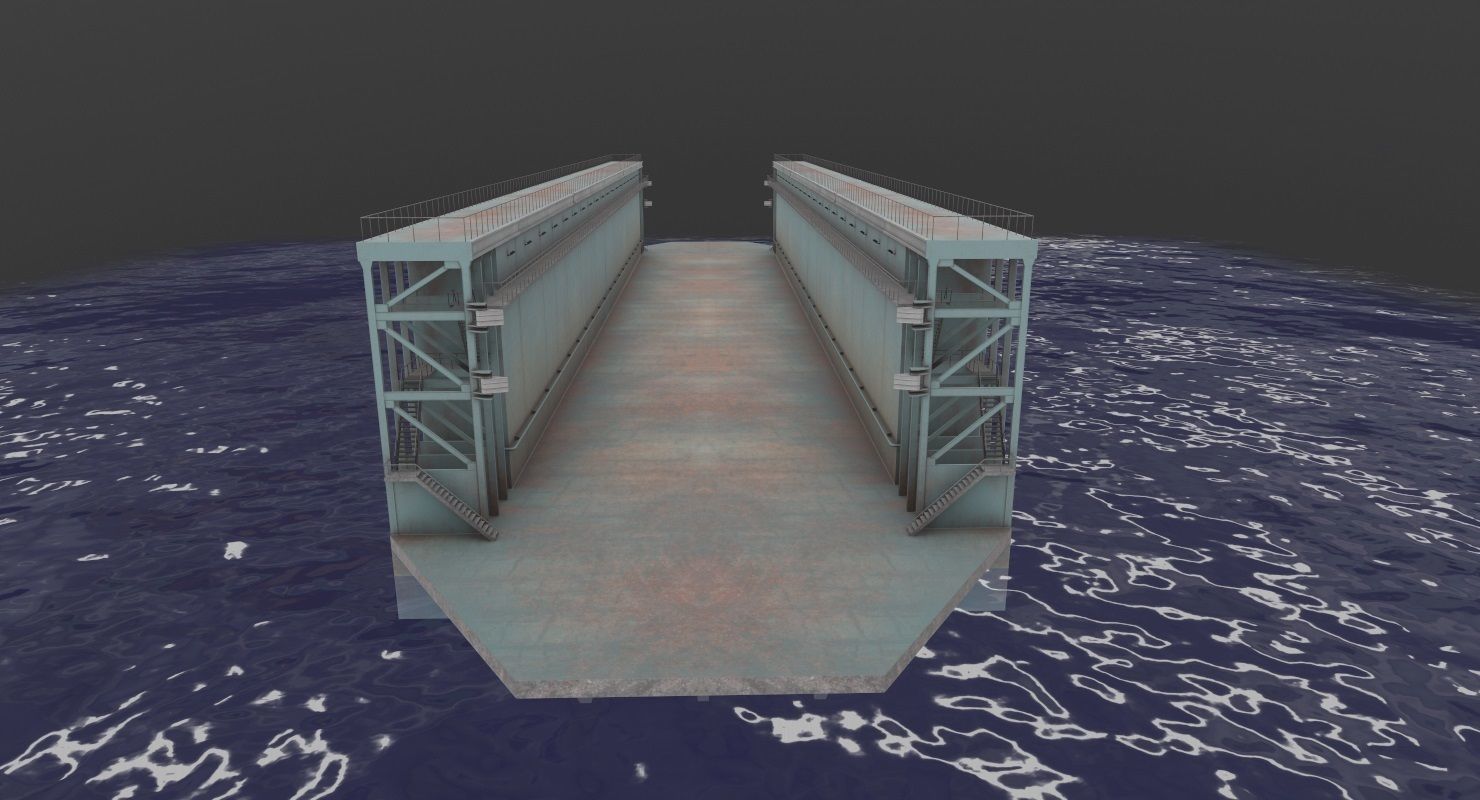 Floating Dock 2 Low-poly 3D model_3