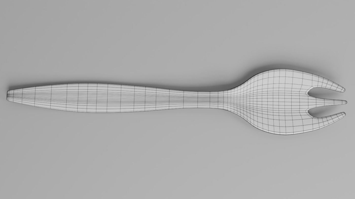 Tupperware Salad Fork 3D model_4