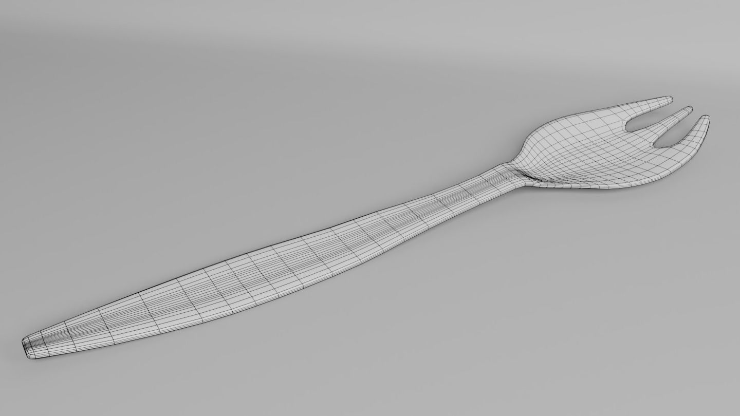Tupperware Salad Fork 3D model_3
