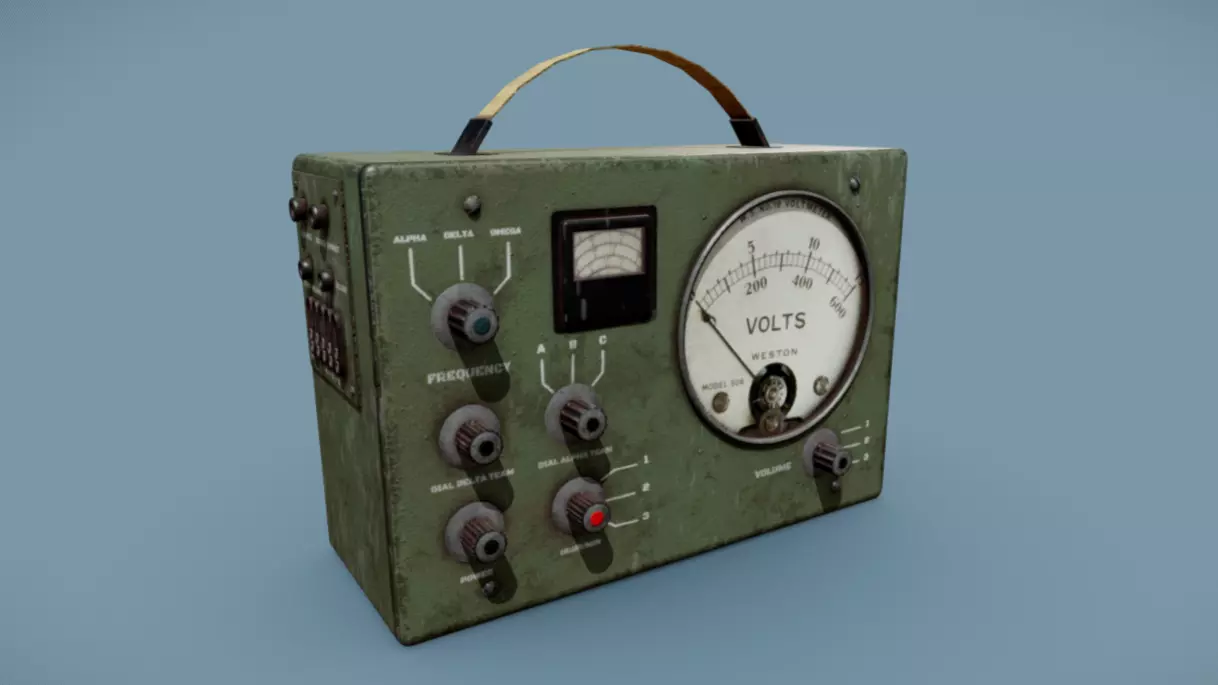 Radio Old Military Low-poly 3D model