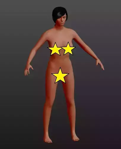Female nude woman Low-poly 3D model Female nude woman Low-poly 3D model
