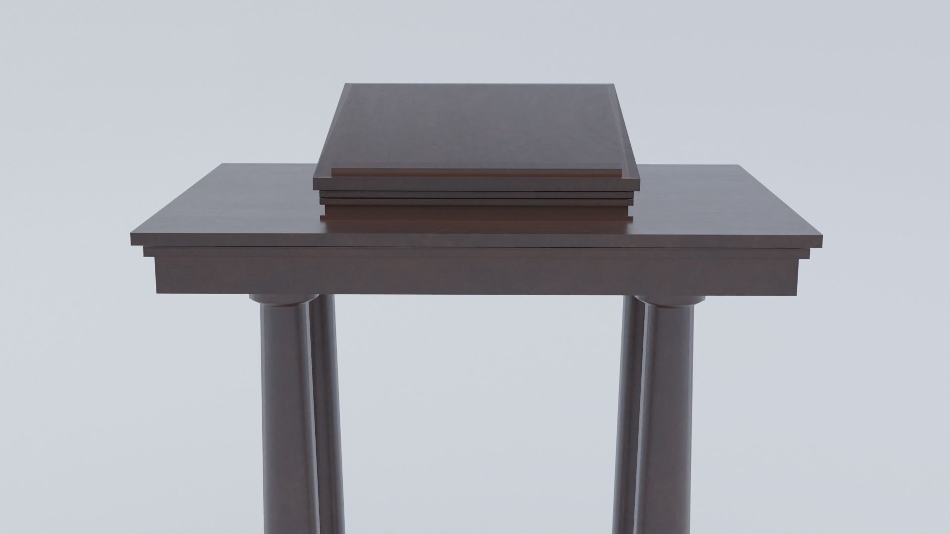 Lectern C wooden podium with book on top Low-poly 3D model_12