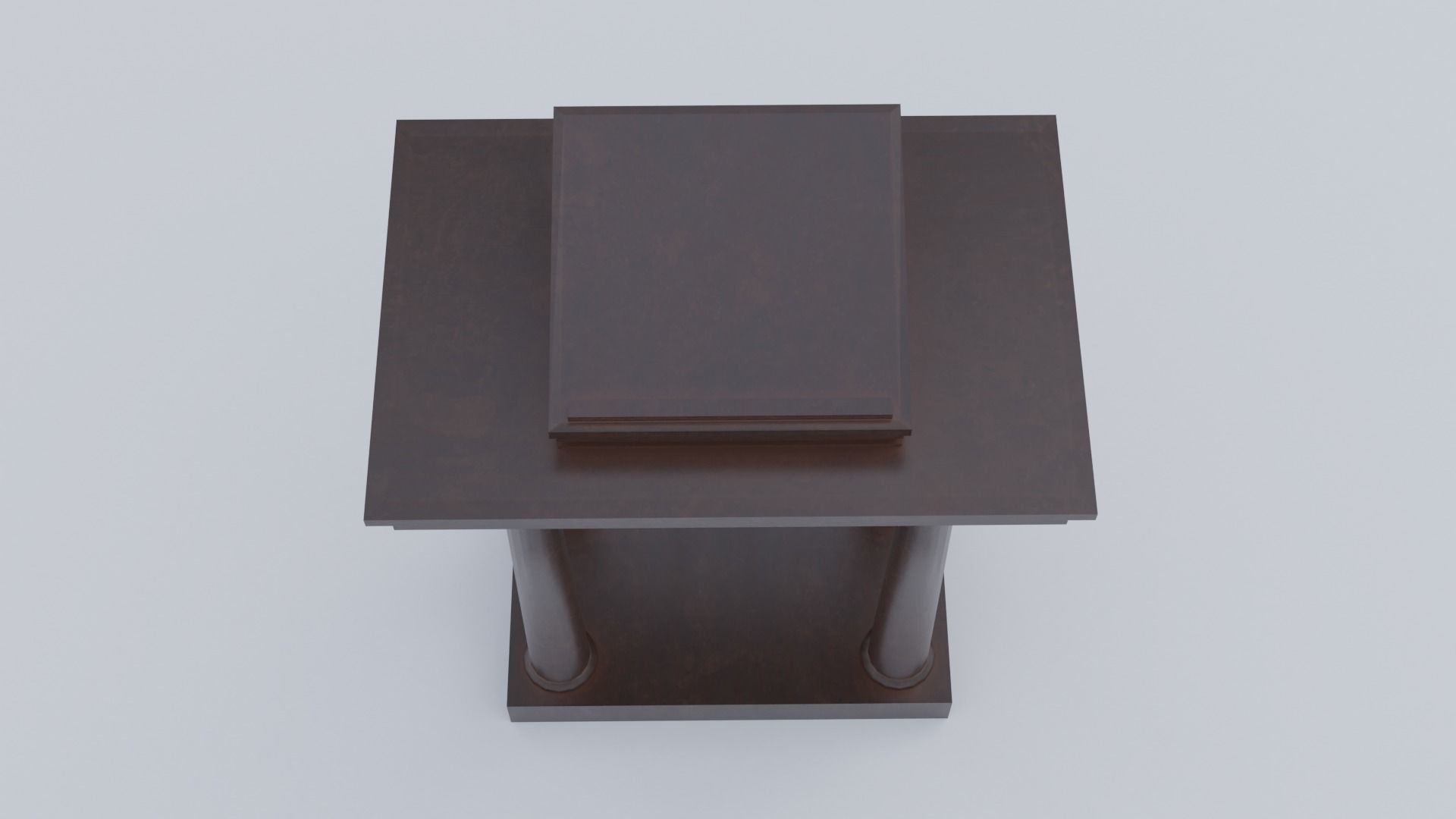 Lectern C wooden podium with book on top Low-poly 3D model_2