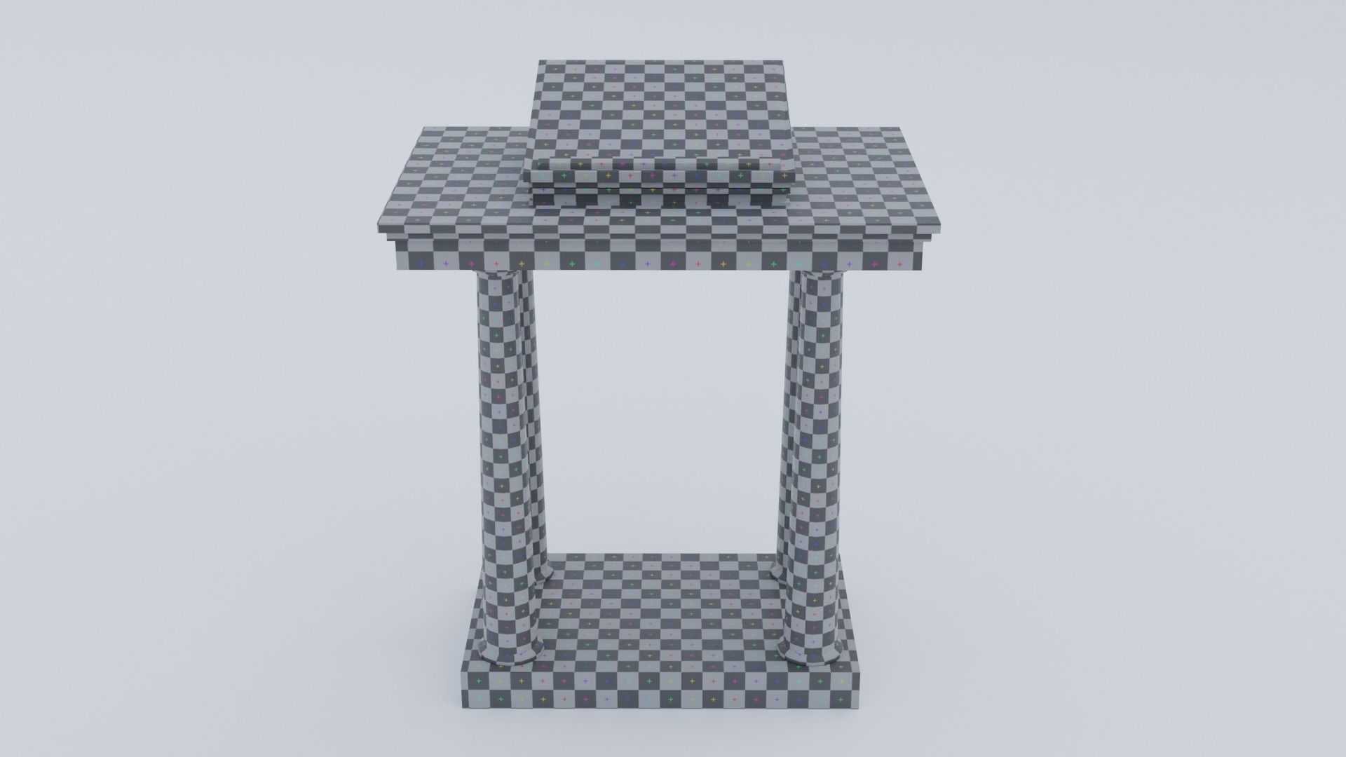 Lectern C wooden podium with book on top Low-poly 3D model_21