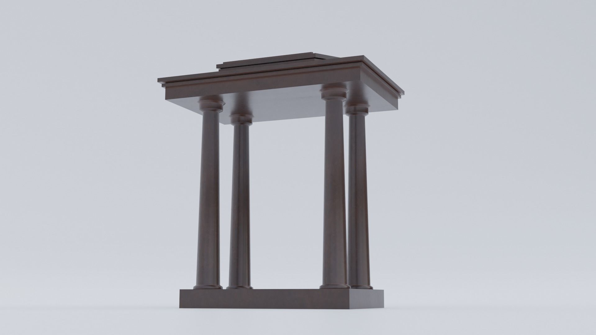Lectern C wooden podium with book on top Low-poly 3D model_10
