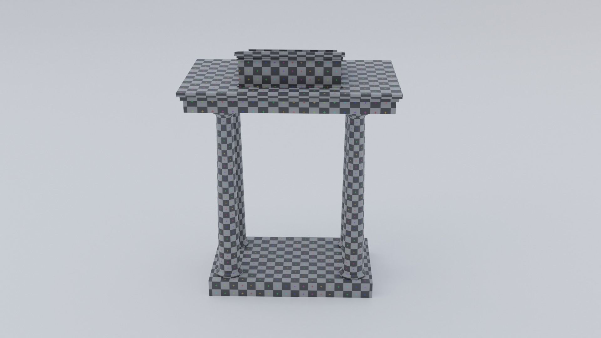 Lectern C wooden podium with book on top Low-poly 3D model_23