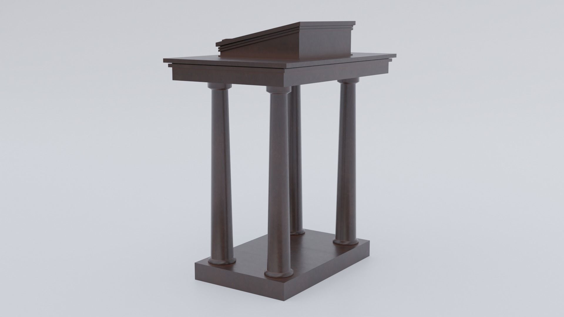 Lectern C wooden podium with book on top Low-poly 3D model_5